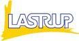 Das Logo von Lastrup ist gelb und weiß auf weißem Hintergrund.