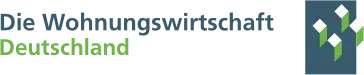 Ein blau und grünes Logo für die Wohnungswirtschaft Deutschland