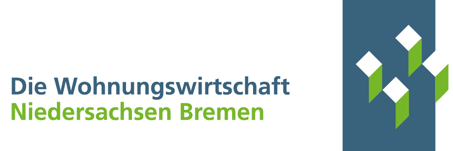 Ein blau und grünes Logo für die Wohnungswirtschaft niedersachsen bremen