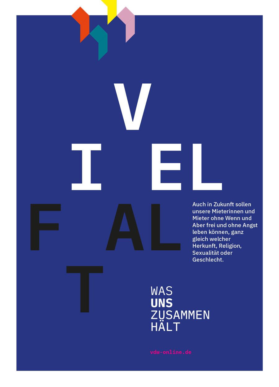 A pink poster that says a huge n h o was uns zusammen halt
