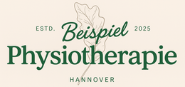 Ein Logo für Physiotherapie mit einem Blatt auf weißem Hintergrund.