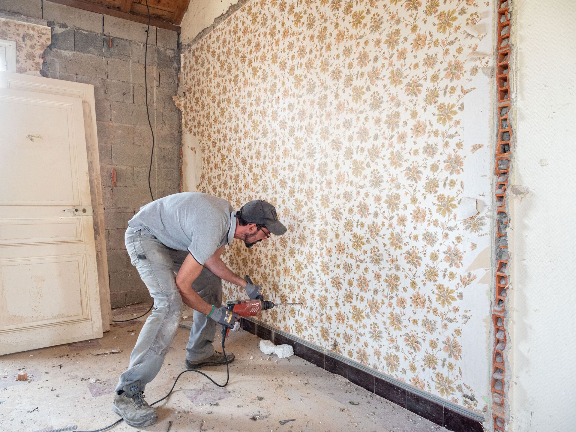 Rénovation sur un mur