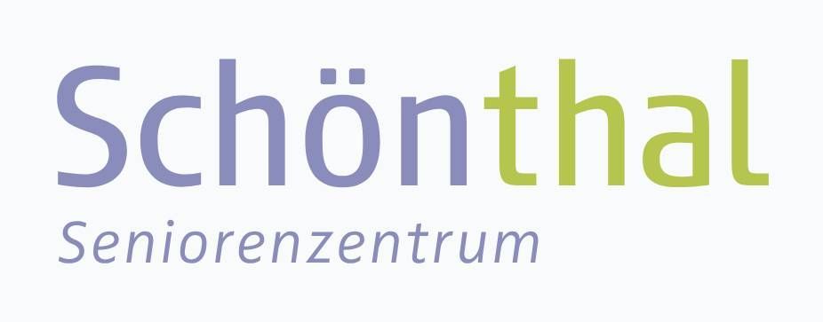 Das Logo des Seniorenzentrums Schönthal ist lila und grün.