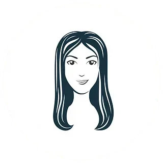 Es una silueta de la cara de una mujer con cabello largo.