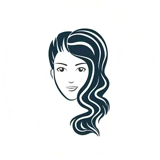 Un dibujo en blanco y negro del rostro de una mujer con cabello largo.