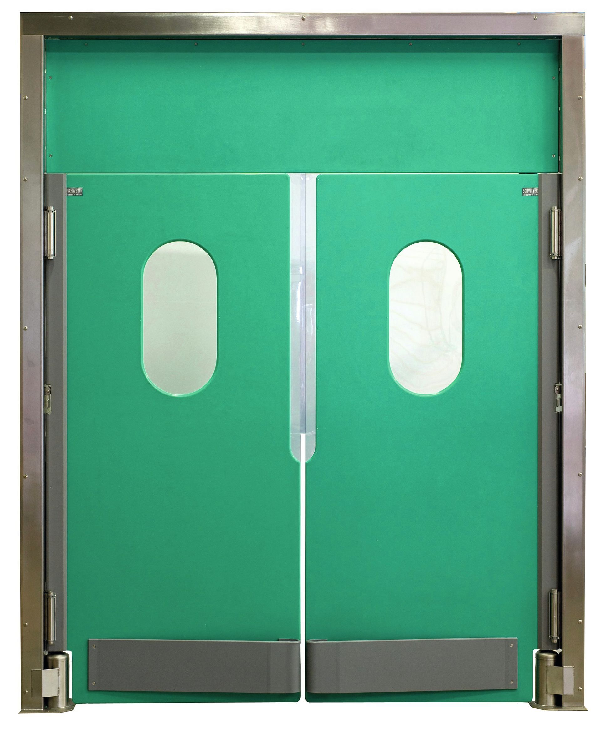 Porte verte à double vantaux