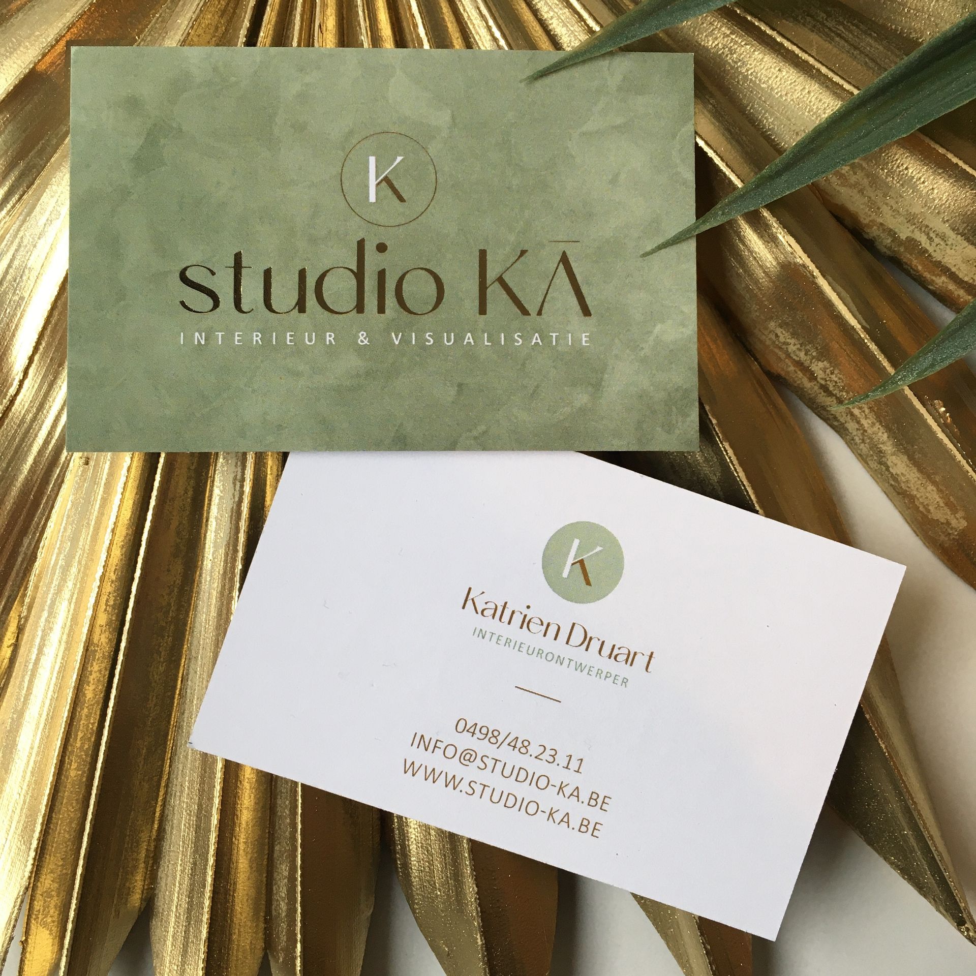 Logo door interieurarchitect Studio KĀ in Menen