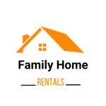 Orange house logo with the text “Family Home Rentals” on a white background