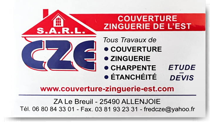 Carte de visite de l'entreprise CZE
