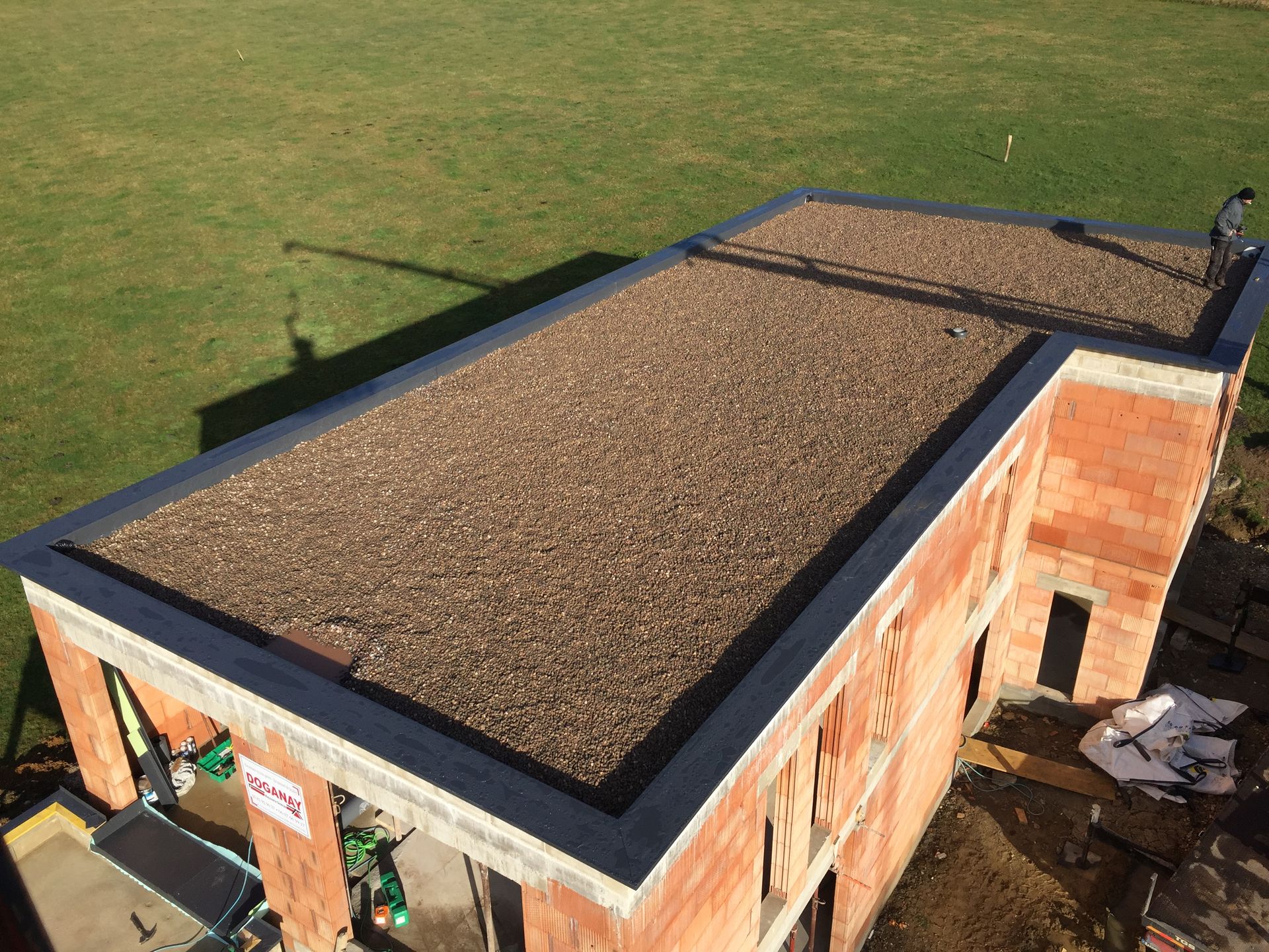 Toit-terrasse avec gravillons