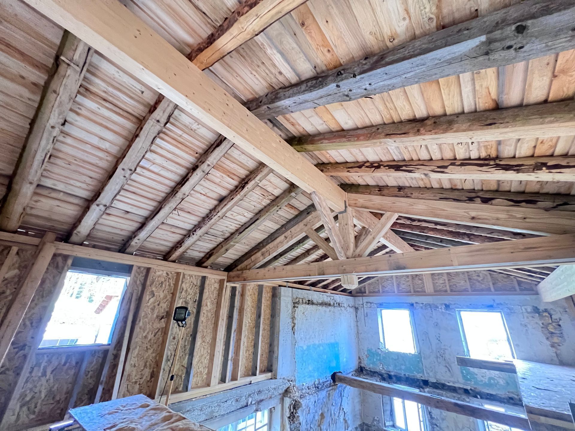 Charpente traditionnelle vue du dessous