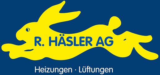 Das Logo der R. Hasler AG zeigt einen gelben Hasen auf blauem Grund