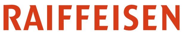 Das Wort Raiffeisen ist in rot auf weißem Hintergrund geschrieben