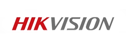 El logotipo de Hikvision es rojo y blanco sobre un fondo blanco.