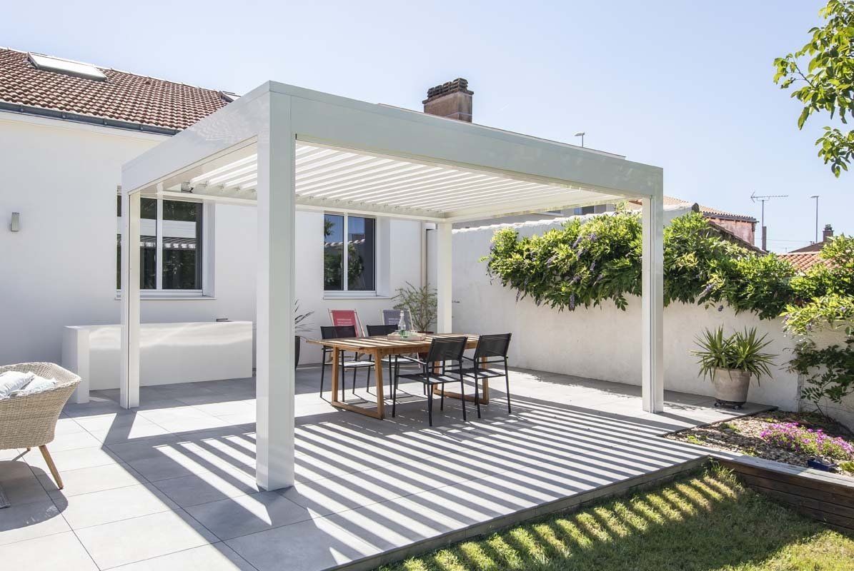 Pergola bioclimatique en ilot