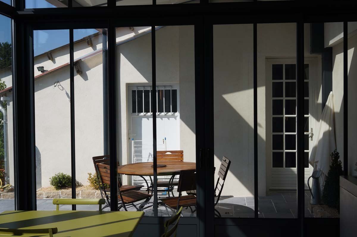 Véranda avec préau en enfilade