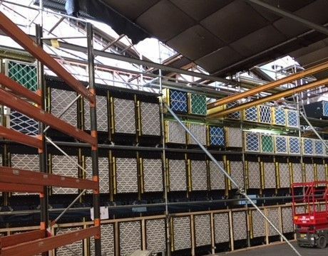 Mur extraction d'air amiante