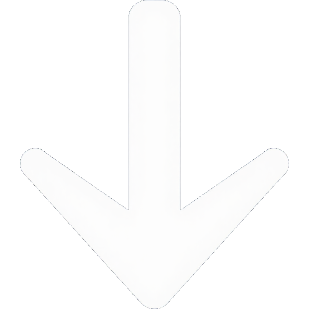 Icono de flecha blanca hacia abajo sobre un fondo transparente