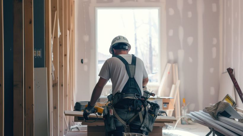 Un homme qui fait des travaux de rénovation