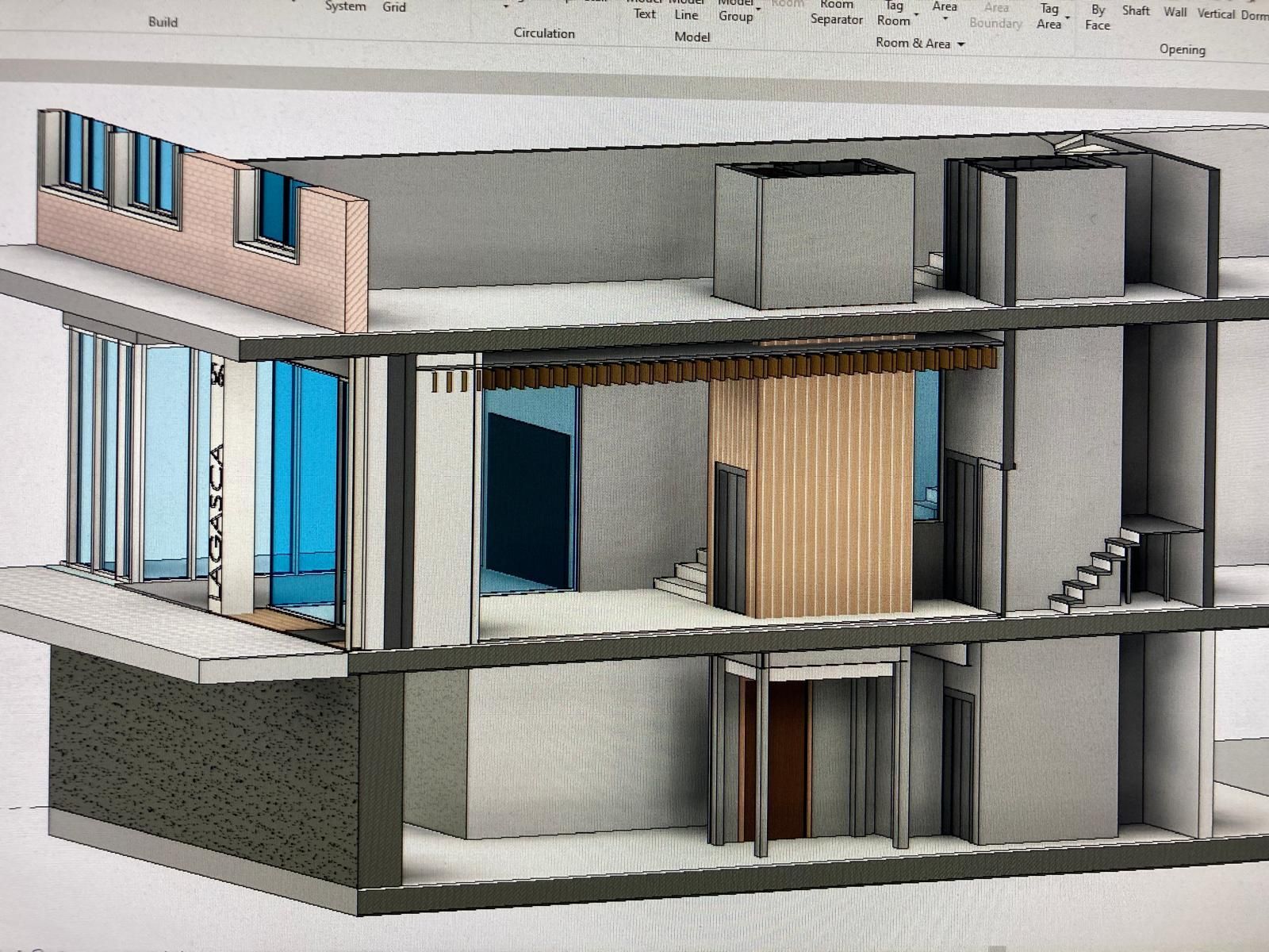Una imagen generada por computadora de una casa cortada por la mitad.