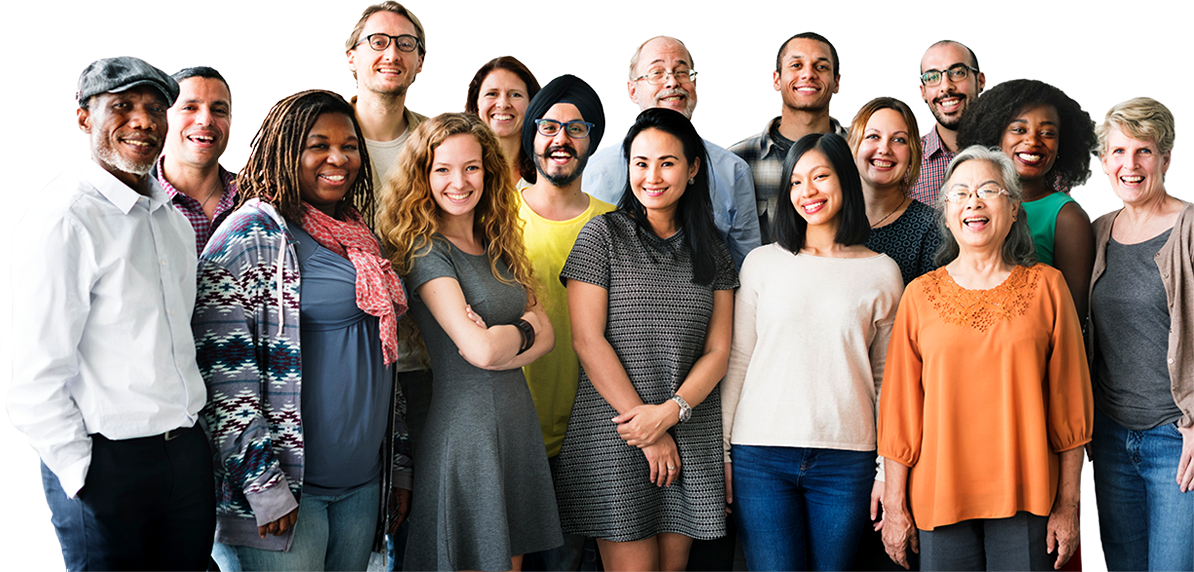 Groupe de personnes souriantes