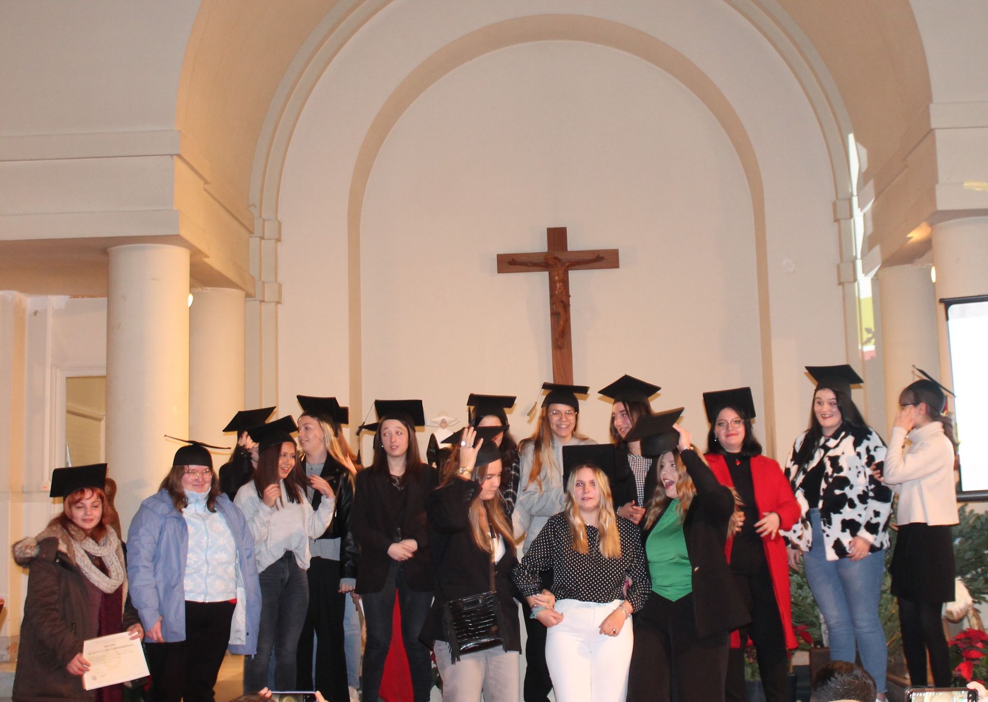 Classe rassemblée pour la remise des diplômes