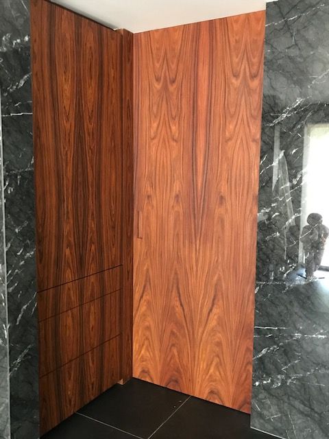 Porte galandage avec placard en palissandre