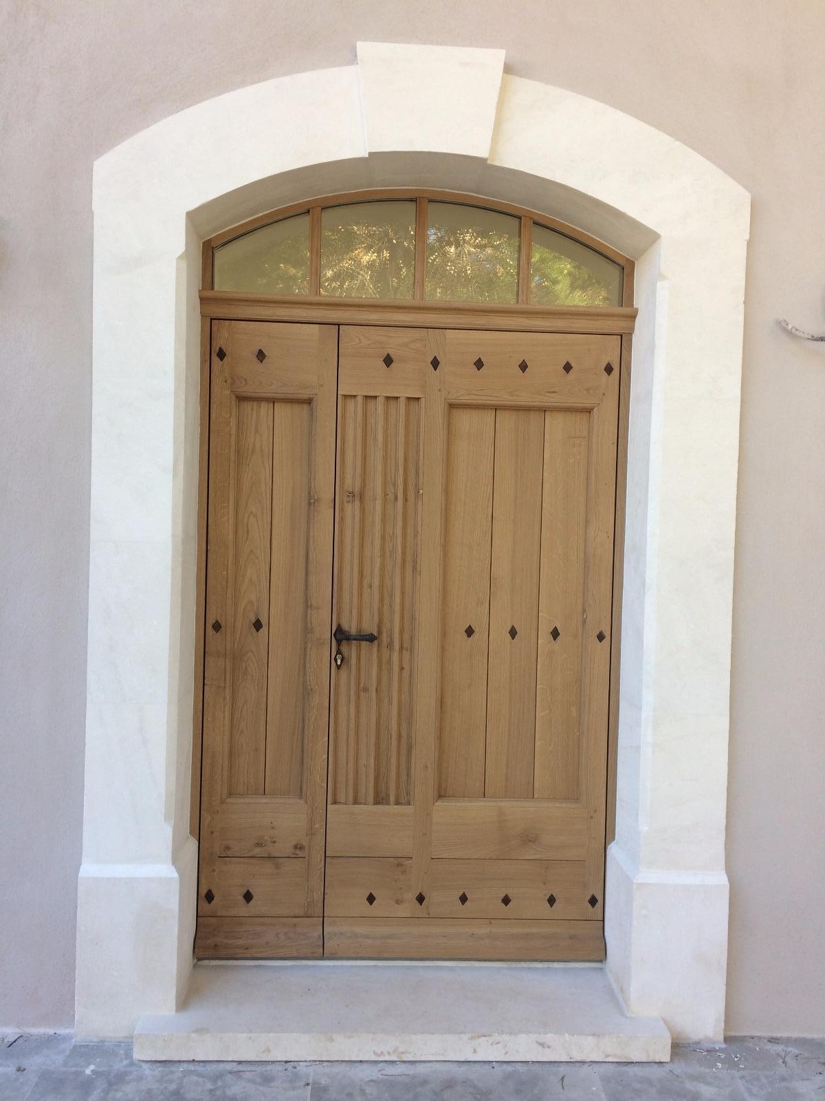 Porte d'entrée bois brut