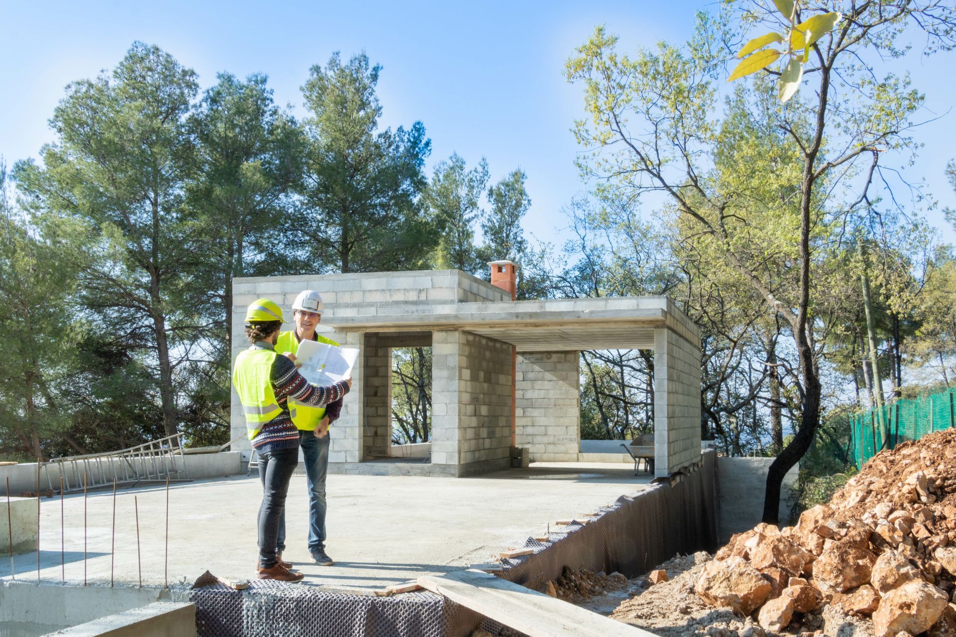 Suivi de chantier pendant la construction d'une maison