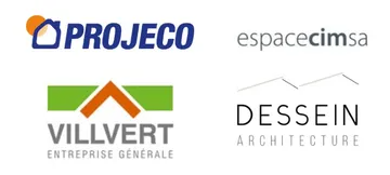 Logos pour Projeco, espacecimsa, Villvert et Dessein Architecture.