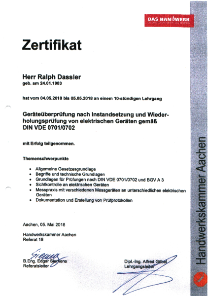 Ein Zertifikat mit der Aufschrift „Zertifikat“