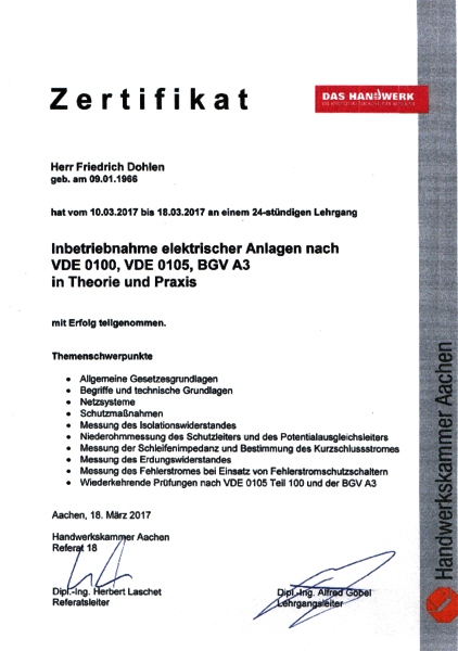 Ein Zertifikat mit einer Unterschrift darauf, auf der steht: Zertifikat