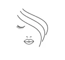 Un dibujo en blanco y negro del rostro de una mujer con los ojos cerrados.