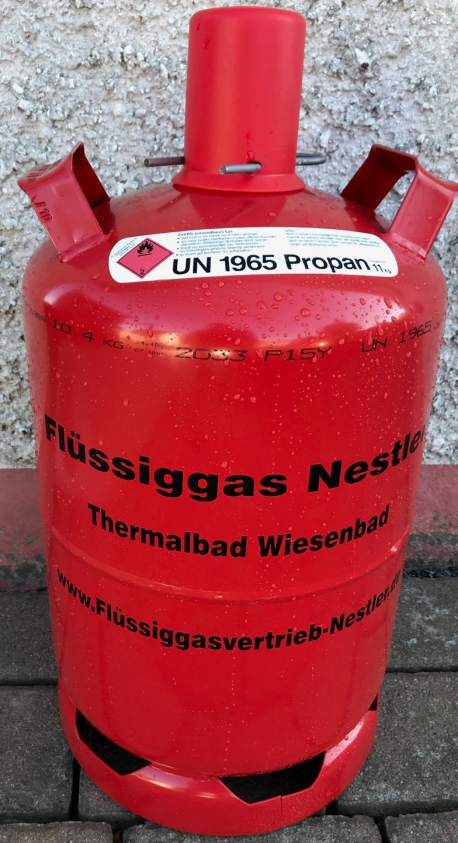 Gasflasche vom Flüssiggasvertrieb Nestler