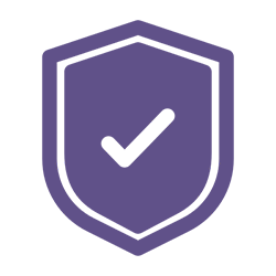 Icon Schild mit Häkchen