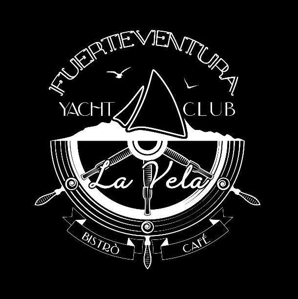 Un logotipo en blanco y negro para un club náutico.