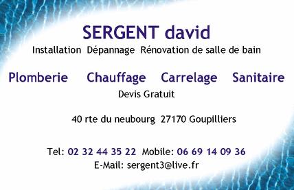 David Sergent à Goupillières - Plombier