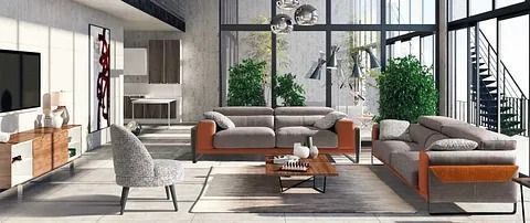 Una sala de estar llena de muebles y un televisor.