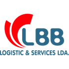 Logotipo da LBB Logistic & Services LDA em texto azul e vermelho sobre fundo branco.