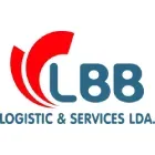 Logotipo da LBB Logistic & Services LDA em vermelho e azul sobre fundo branco.