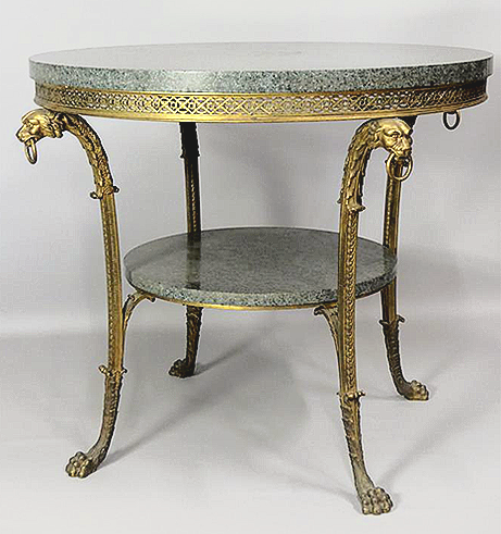 Table avec plateau en marbre