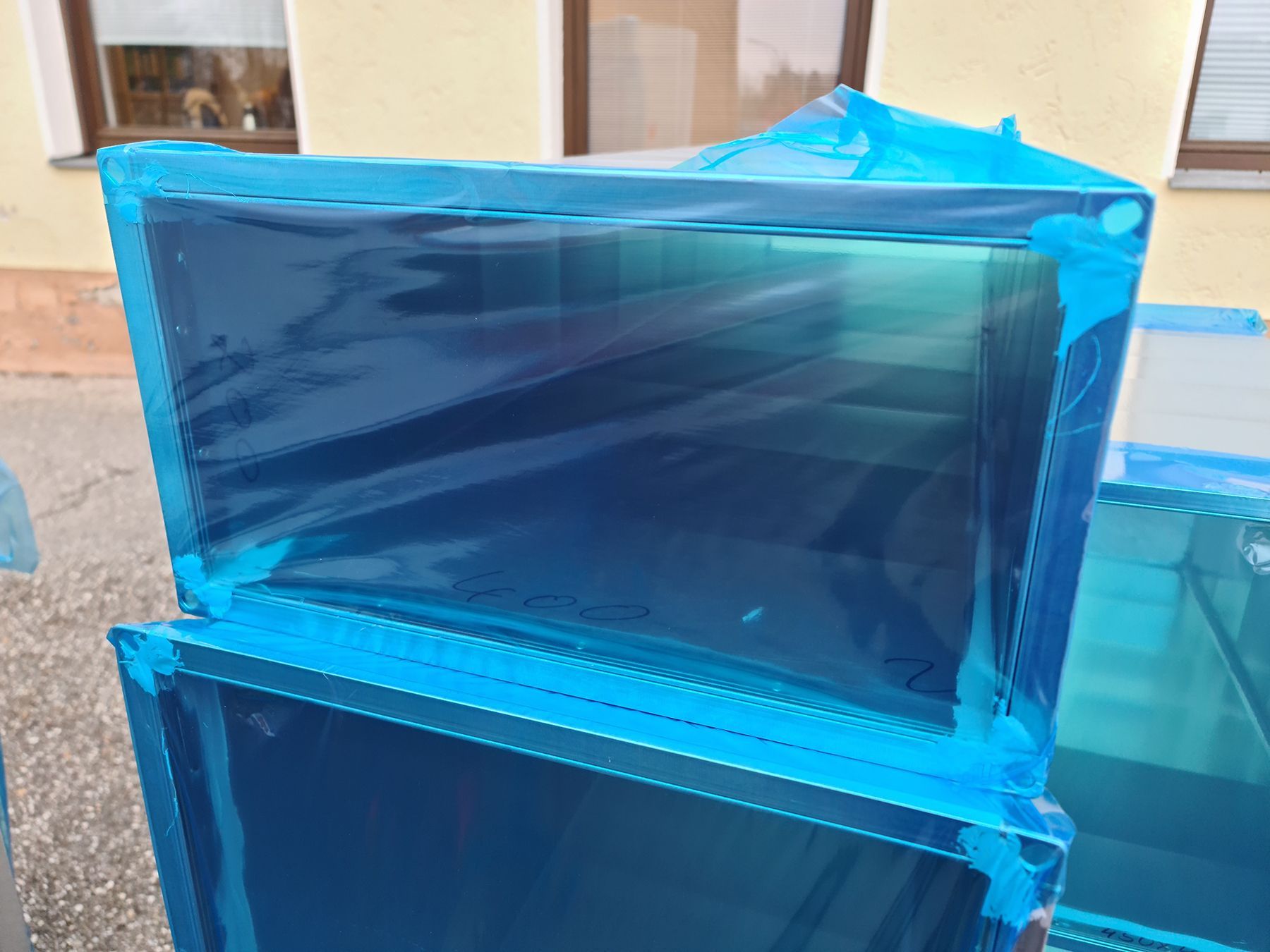 Foliertes Einzelteil von einem Lüftungskanal