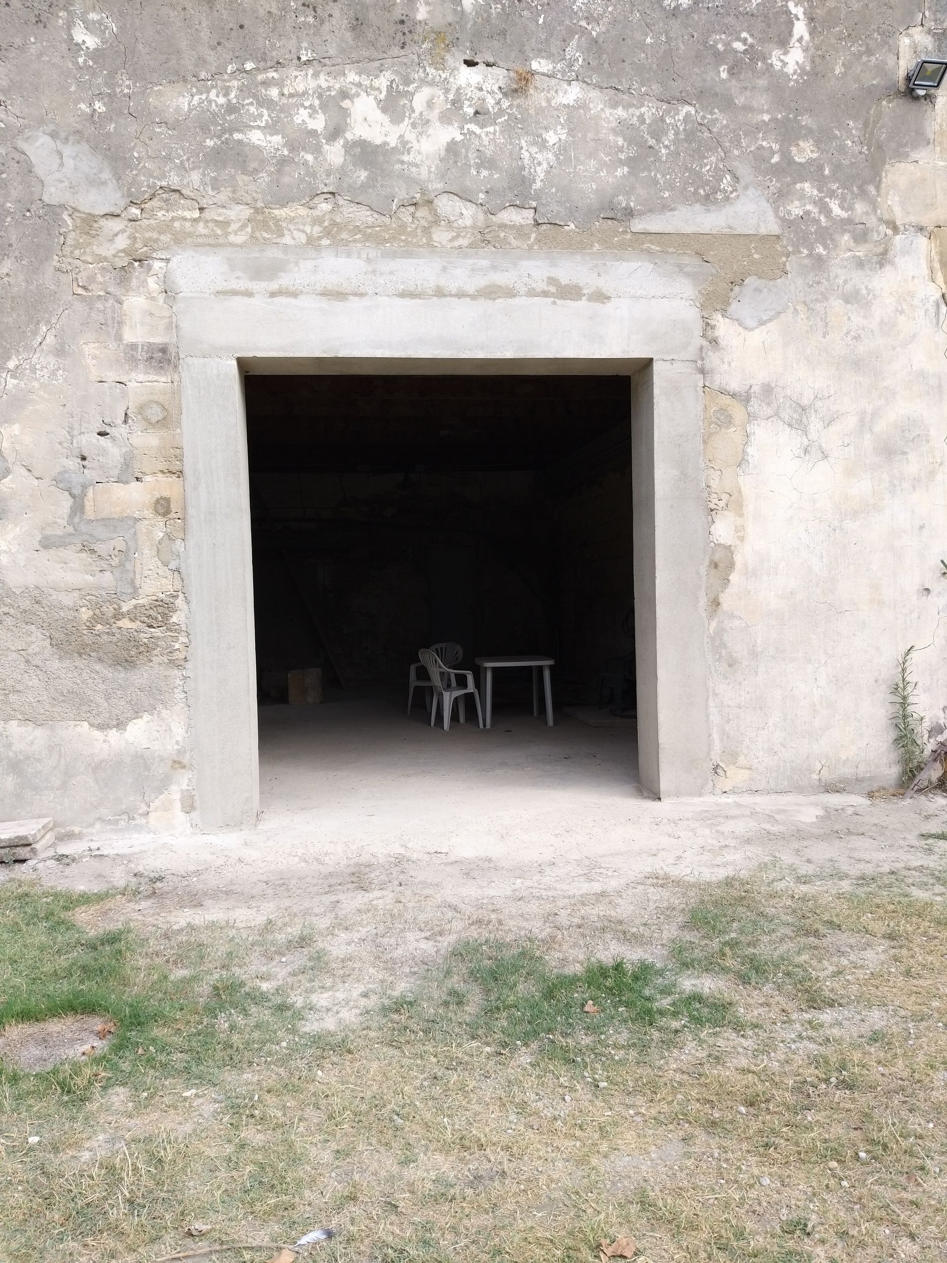 ouverture avec poutre et pilier en béton