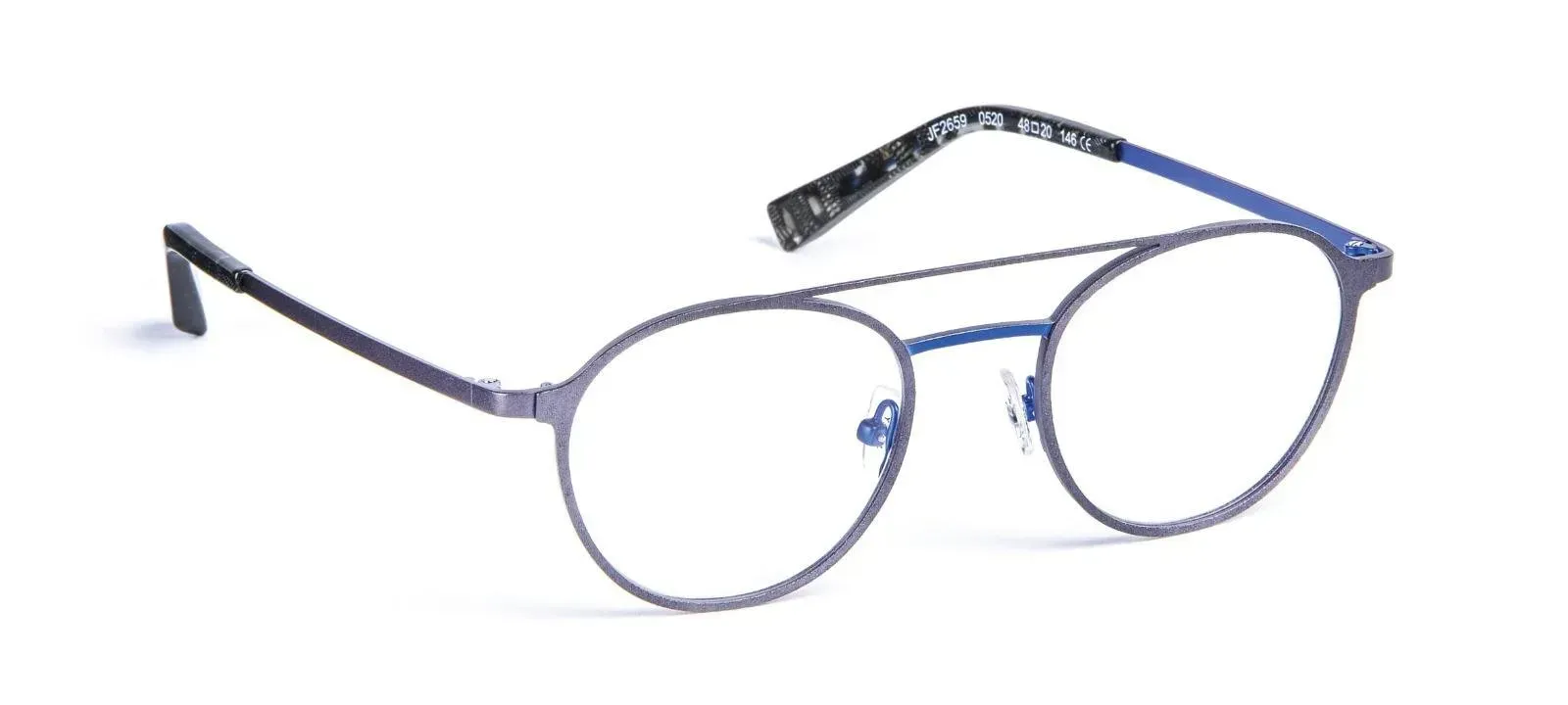 Lunette grise et bleue