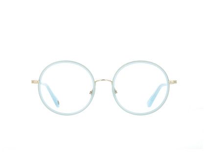 Lunette arrondi avec branche bleue