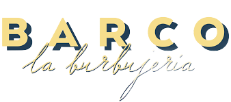 Logotipo de Barco la boutique en dorado y gris cursivo sobre fondo blanco