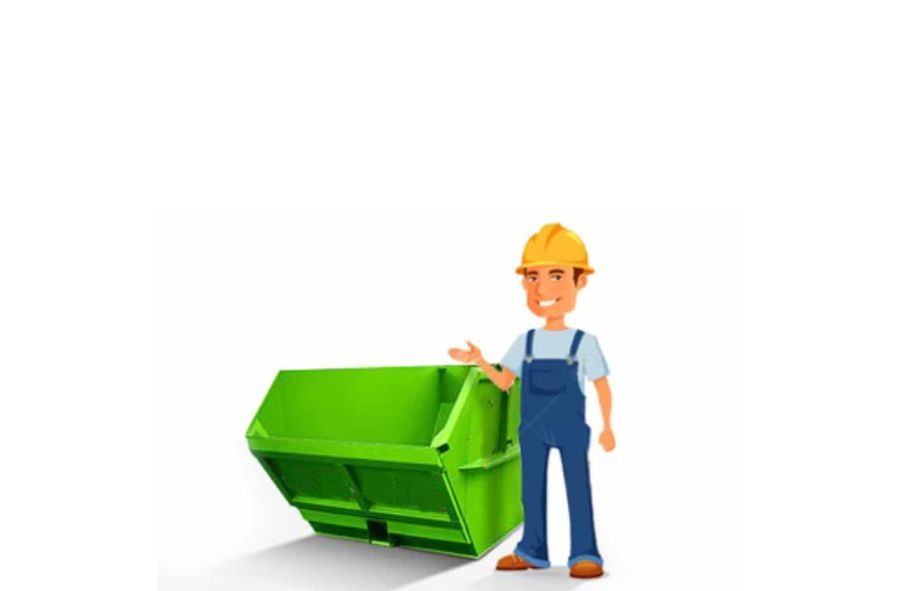 Grafik von einer Person und einem Container