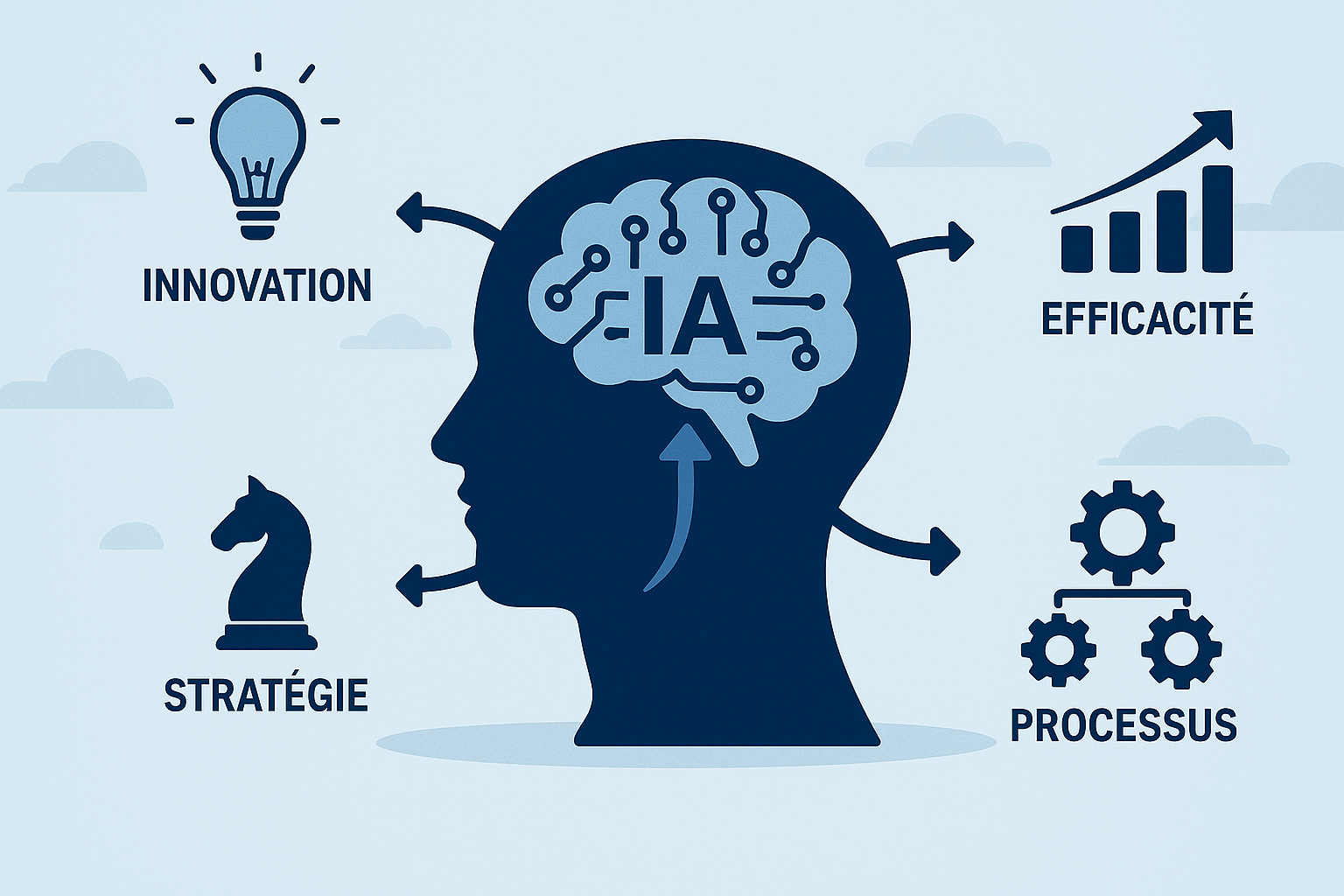 Silhouette head with brain graphic, 