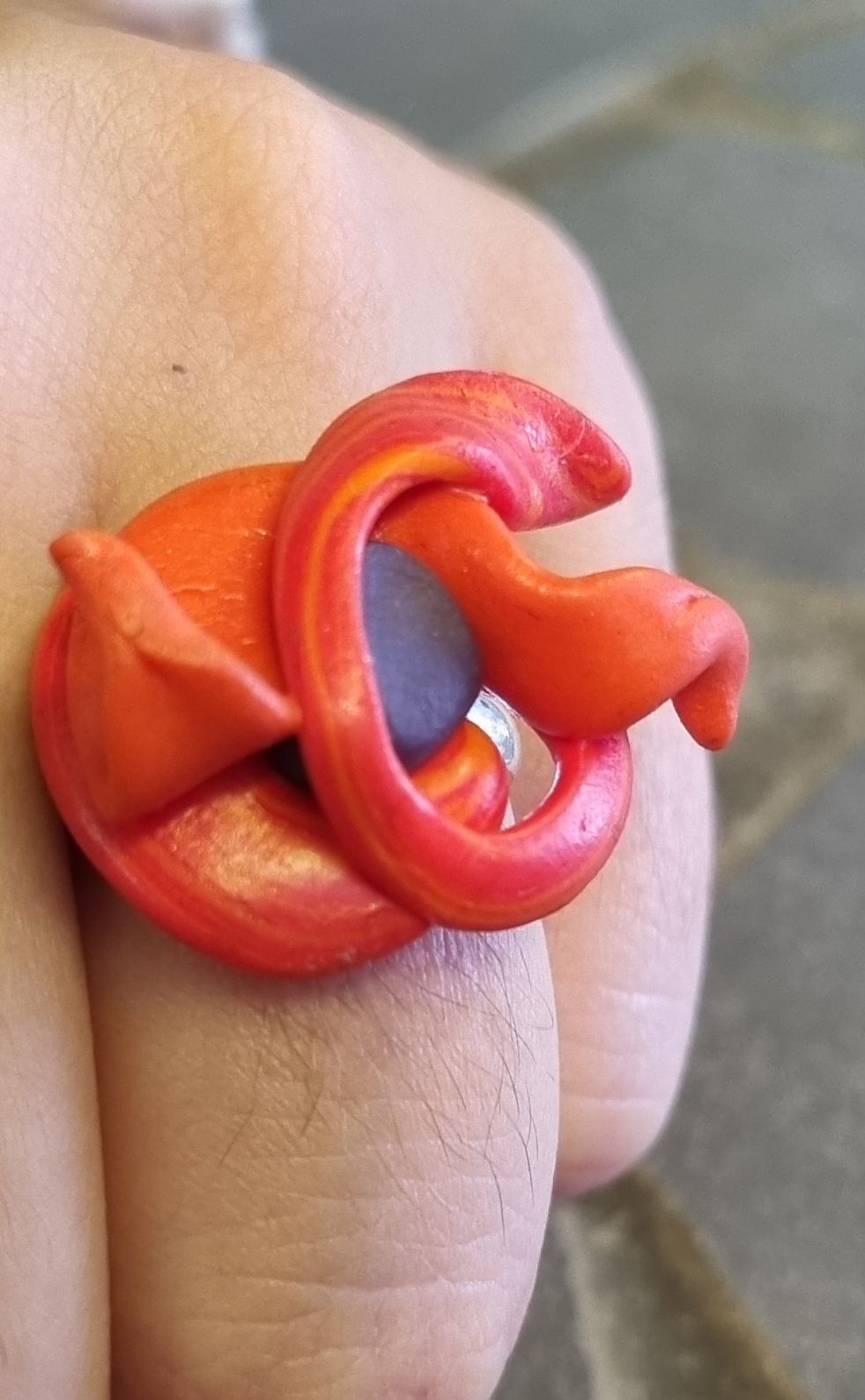 Bague polymére orange