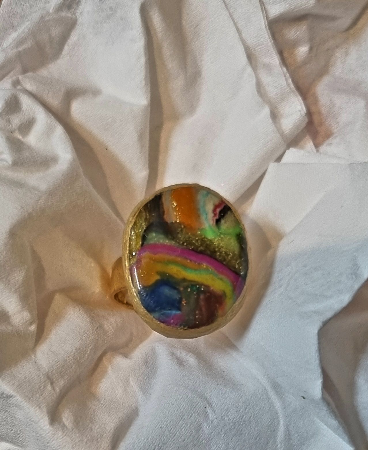 Bague ronde avec paillettes